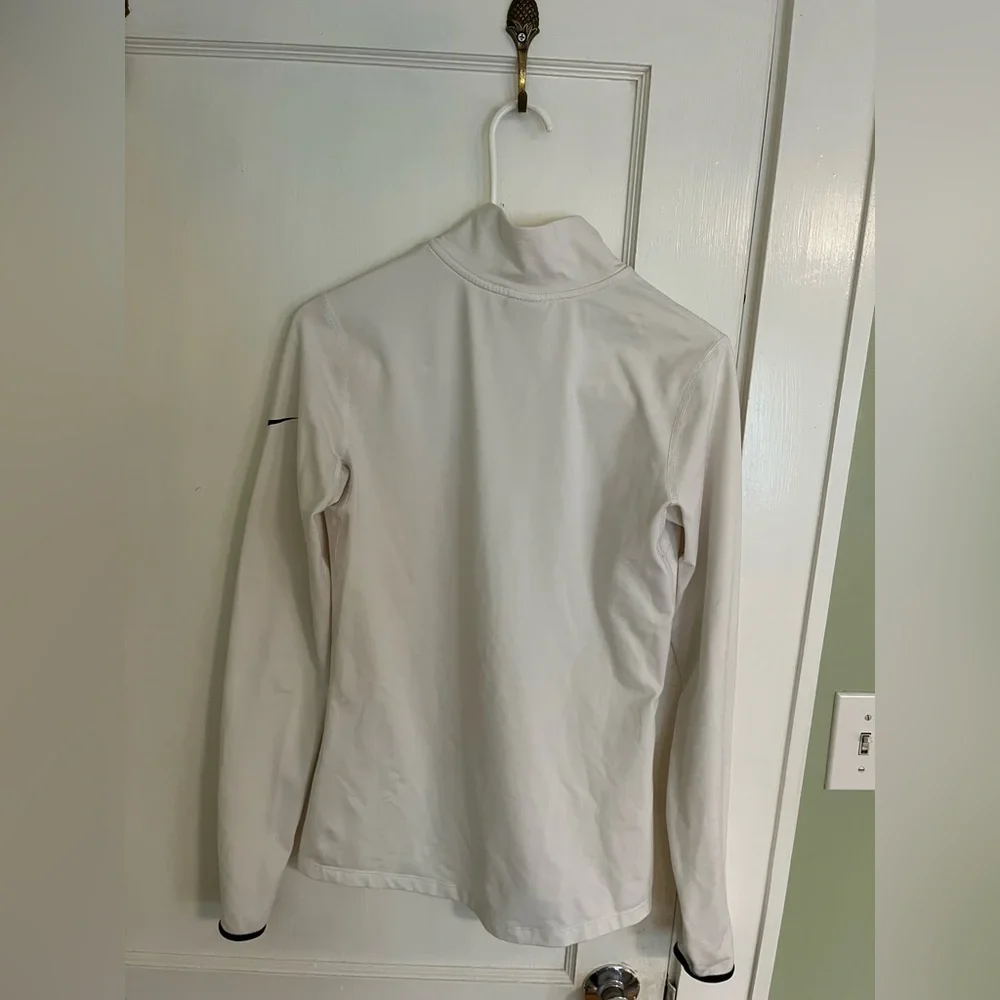Nike Women's White Zip-Up Sweatshirt - Picture 3 of 4